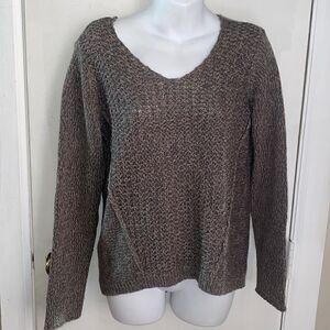 RD STYLE Grey and Ivory Knit Sweater-S